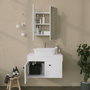 Hanah Home Armario de Baño Blanco 12x45x50 cm, Espejo 2x60x70 cm, Material Tablero Duro